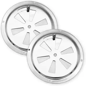 2 x Edelstahl Lüftungsrosette Ø 125 mm I Qualitäts Kiemenblech Doppelpack I Gril
