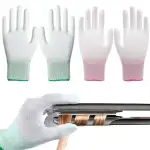 2 Stück Hitzeschutz Handschuhe, Hitzebeständige Handschuhe mit Silikonfinger, Hitzehandschuh für Haarestyling, Hitze Blockierung für Lockenstab, Glätteisen und Lockenwickler, Rosa & Grün