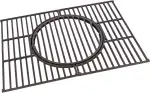 tepro Universal Guss-Grillrost-Set mit Rost-in-Rost-System aus emailliertem Gusseisen mit herausnehmbarer Rostmitte für unterschiedliche Einleger, Farbe schwarz, Maße ca. 41,5 x 55 x 1 cm