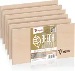 BBQ-Toro Räucherbrett aus 100% Buchenholz (6 Stück) | 30 x 15 x 1 cm | Grillbrett zum Erzeugen vo...