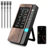 Fleischthermometer Kabellos 4er-Pack, Bluetooth Grillthermometer mit App, IP67 Wasserdicht Bratenthermometer Kabellos, Meat Grill Thermometer für Backofen Grill Smoker Rotisserie Airfryer
