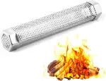QWORK® 30cm Grill-Räucherrohr aus Edelstahl für Pelletgrill, Hochwertiges Sechseckiges Räucherrohr, Kalträuchergerät für Alle Grills, Heiß-/Kalträuchern