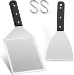 HaWare Grillspachtel Set, Edelstahl Plancha Spachtel 2er Set für Smash Burger, Grillspachtel Grillwender für Gasgrill, Feuerplatte und Teppanyaki, Grill Geschenke für Männer - Spülmaschinenfest