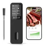 BFOUR Fleischthermometer kabellos,Smart Bluetooth Grillthermometer,Doppelalarm,App-Überwachung,IP67 wasserdicht,Backofenthermometer für BBQ, Grill, Backofen,Smoker, Rotisserie