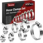 Schlauchschellen Set 6-51mm, 22 Stk Schlauchklemme Edelstahl 304 Einstellbare Schraubschellen, 7 Größen Rohrschellen Sortiment für Poolschlauch, Haus Gas Rohr, Gartenschlauch