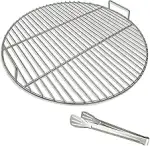 Runde 304 Edelstahl Grillroste mit Grillzange, 44.5 cm Durchmesser, passend für Weber 47cm Kugelg...