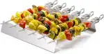 Grillspieß-Set – 6× Edelstahl-Grillspieße + Grillgestell + Transporttasche – robuste Schaschlikspieße für Fleisch, Gemüse und vegane Alternativen