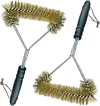 2 Stücke 12 zoll/30.5 cm Grillbürste, mit Messingborsten aus, Dreieckig 360° Reinigung, Verbrühun...