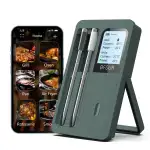 Fleischthermometer Kabelloses Bluetooth mit 2 Sonden, LCD-Display, APP-Steuerung, Grillthermomete...
