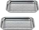 BBQ Grillschalen 2er Set - Edelstahl Grillkorb Gemüse - Grillschale Außenbereich - Zubehör Schale für Gemüse Fisch oder Fleisch - Grillpfanne Grillblech für u.a. Gasgrill