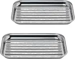 BBQ Grillschalen 2er Set - Edelstahl Grillkorb Gemüse - Grillschale Außenbereich - Zubehör Schale...