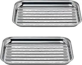 BBQ Grillschalen 2er Set - Edelstahl Grillkorb Gemüse - Grillschale Außenbereich