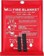 Löschdecke 160x180 für küche - Feuerlöschdecke DIN EN 1869:2019 Sicherheit Glasfaser Brandschutzd...