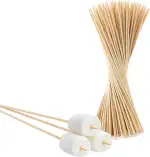 BigDean 100 Lagerfeuerspieße 90 cm aus Bambus - Holzspieße XXL Stöcke Grillspieße Schaschlikspieße Bambusspieße Stockbrot Spieße - Ideal für Marshmallows & Würstchen