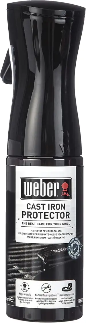 Weber Gusseisen Schutzspray 200ml, feines Nebelspray, Schützt Grillroste und and