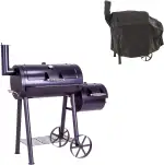 Nexos Trading BBQ Grill Smoker Grillwagen Holzkohlegrill 2 Kammern Barbecue 125x60x120 cm 28 kg Transporträder Temperaturanzeige inkl. Schutzplane Abdeckung