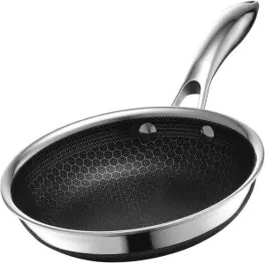 HexClad Hybrid-Wok, Ø 25 cm – Antihaftbeschichtete Wokpfanne mit Stay-Cool-Griff