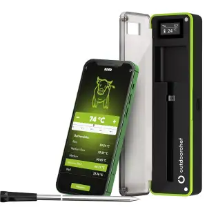 Outdoorchef Easy Check Single Bluetooth Grillthermometer - Kabelloses Fleischthermometer mit App, 1 Fühler, 200 m Reichweite, spülmaschinenfest, für BBQ, Grill & Smoker