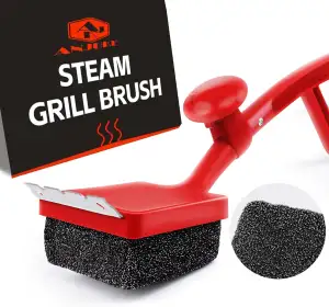 Grillbürste ohne Metallborsten, ANJUKE 4-in-1 Sichere Dampf-Grillbürste für Guss