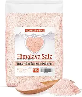 Meerbach & Rose Himalaya Salz fein 900g – 100% naturbelassenes rosa Steinsalz – 