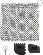 Gusseisenreiniger für Dutch Oven, 18x18cm, Grill Bürste Reinigungsset für Woks, Grillpfannenoder ...