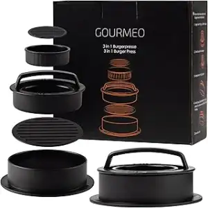 3 in 1 Burgerpresse - Burger Patty Presse für kleine große gefüllte Patties - Hamburgerpresse ink...