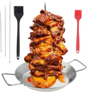 DRELD Vertikaler Schaschlikspieß, 3 Größen, abnehmbarer Spieß, Grill, Fleischspi