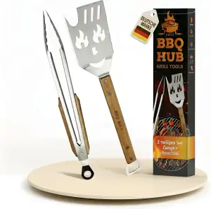 7-in-1 Grillspachtel Geschenk Set für Männer & Papa | Grillbesteck Set aus Edels