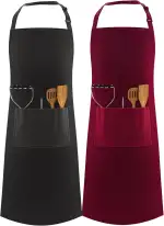 LEFUNDA® Kochschürze Wasserdicht Schürze mit 3 Taschen Verstellbare Grillschürze mit langen Bändern Küchenschürze für Männer Damen Küche Restaurant Café