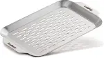 Enders® Grillschale, aus Edelstahl, zartes Grillgut wie Fisch oder empfindliches Fleisch, Grillzubehör,B32 x T19 x H1,5 cm #8804, Silber
