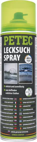 PETEC Lecksuchspray Leckage Spray Lecksucher für Gas, CO2, Propan, Druckluft, Erdgas. Schäumender Leckfinder 400 ml Leckagespray hautverträglich zum Auffinden von undichten Stellen 70750