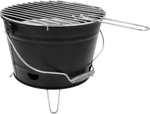 Premium Grilleimer mit Kohleschale und Rost - Holzkohlegrill Picknickgrill 27 cm