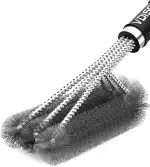 Grillbürste, VDISSR Grillbürste Für Gussrost Edelstahl, 360° Grill Bürste Grill Zubehör Dichte Edelstahlborsten, Extra Langer PP Griff für Gasgrill, Holzkohlegrill, Kugelgrill, Elektrogril, Grillrost