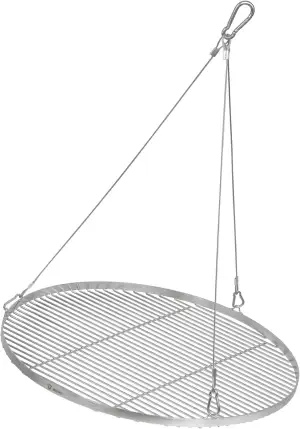 BBQ-Toro Edelstahl Grillrost Rund | Ø 70 cm | Grillgitter mit Seilaufhängung, Hä
