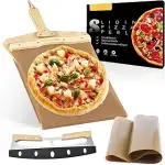 Pizzaschieber, Schiebe-Pizzaschieber mit Griff 56*30cm, Pizza Peel for Pizzaofen Pizzaheber, 12 Z...