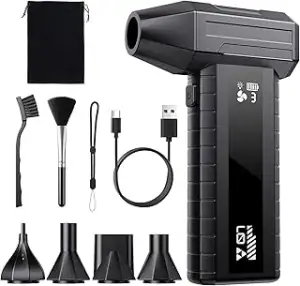 Druckluftspray Alternative, Elektrischer Air Duster mit 200.000 U/min Turbo Gebläse, 10500 mAh Akku 
