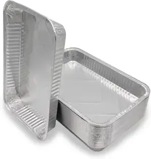 XL Aluschale groß – 25 Stück Grillschalen aus Aluminium 32 × 22 cm, Tropfschalen
