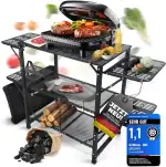 GRILLMATE Grilltisch Outdoor Wetterfest Klappbar | Grill Beistelltisch, Tisch für Grill, Balkon, ...