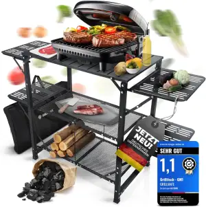 GRILLMATE Grilltisch Outdoor Wetterfest Klappbar | Grill Beistelltisch, Tisch fü