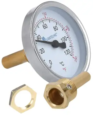 Lantelme Räucherthermometer 120°C Edelstahl mit Messing Befestigungsmutter | Ana