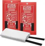 FLASLD Löschdecke Küche Feuerlöschdecke, Fiberglas-Feuerdecken, Notfall für Menschen, schwer entf...