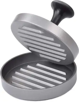 GRÄWE Burgerpresse mit 50 Blatt Backpapier, Hamburgerpresse Set aus Aluguss für leckere Hamburger...