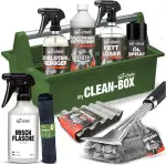 bio-chem Grill Reinigungs- & Pflegeset Profi Box 9-teilig: Rauchharzentferner 1L + Fettlöser 750ml + Edelstahlreiniger 750ml + Anti-Haft Spray 200ml + Grillbürste & Zubehör
