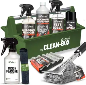 bio-chem Grill Reinigungs- & Pflegeset Profi Box 9-teilig: Rauchharzentferner 1L