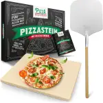 Pizza Divertimento - DAS ORIGINAL - Pizzastein für Backofen & Gasgrill – inkl. Pizzaschieber – Ve...