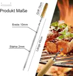 7 Stück Premium Edelstahl Grillspieße Set – Flache 2 mm Spieße, 55cm Lang und 10mm Breit, Rostfrei & Wiederverwendbar, Ideal für BBQ Fleisch, Gemüse & Kebab – Perfekt für Grill, Barbecue & Camping