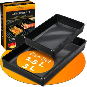 Durandal Grillschale für den Grill und Backofen - 2er Set - Grillmatte für Gasgr