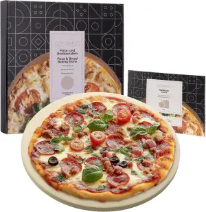 Pizzastein Cordierit rund - Durchmesser 35cm - Pizzastein für Backofen Grill Gas