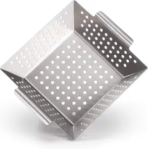 Blumtal Grillschale aus 100% Edelstahl - perfekt für Grillgemüse, Grillkorb geei