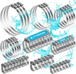 moveland 8-114 mm Schlauchschellen - Rostfreie 304 Schlauchschellen Edelstahl, 50 Stück - Verstellbares Schlauchschellen Set - Keine Beschädigung des Schlauches, für Garten, Haus, Pool, Schornstein